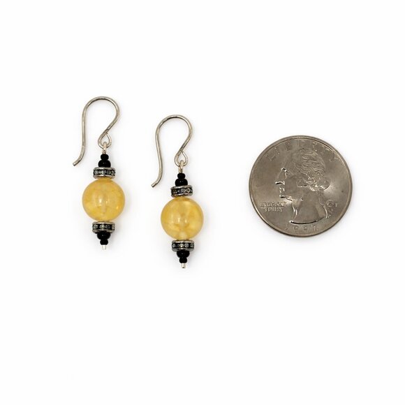 Artisan Sterling Silver Swarovski Crystal 24K Gold Lined Venetian Glass Earrings - Picture 3 of 4